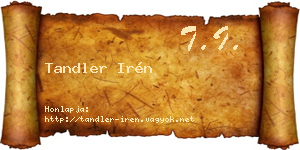 Tandler Irén névjegykártya